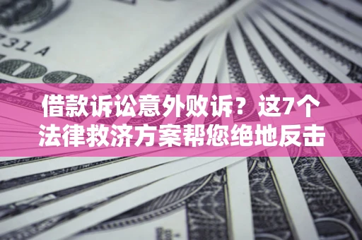 北京借款诉讼意外败诉？这7个法律救济方案帮您绝地反击！