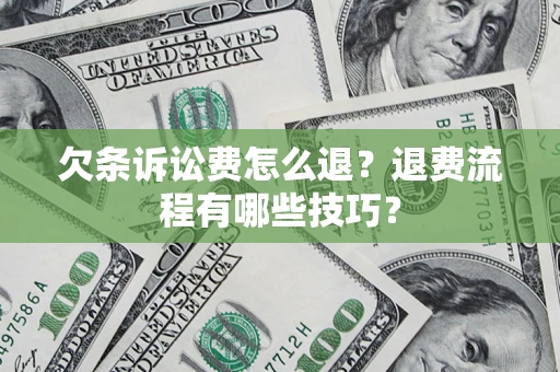 北京欠条诉讼费怎么退？退费流程有哪些技巧？